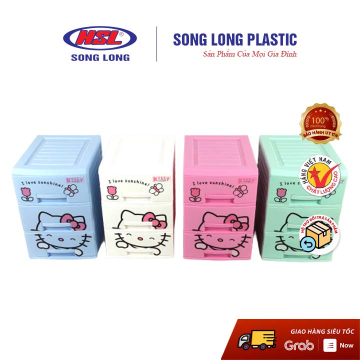 Tủ Nhựa Kitty đựng đồ trẻ sơ sinh -3 tầng- 4 tầng Song Long Plastic