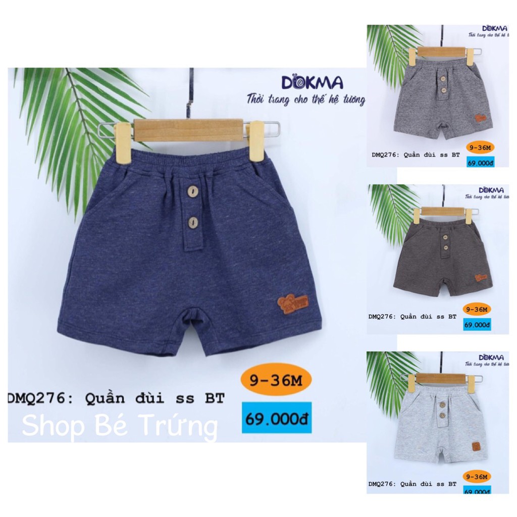 DMQ376 Quần đùi bé trai Dokma đính cúc (9-36M)