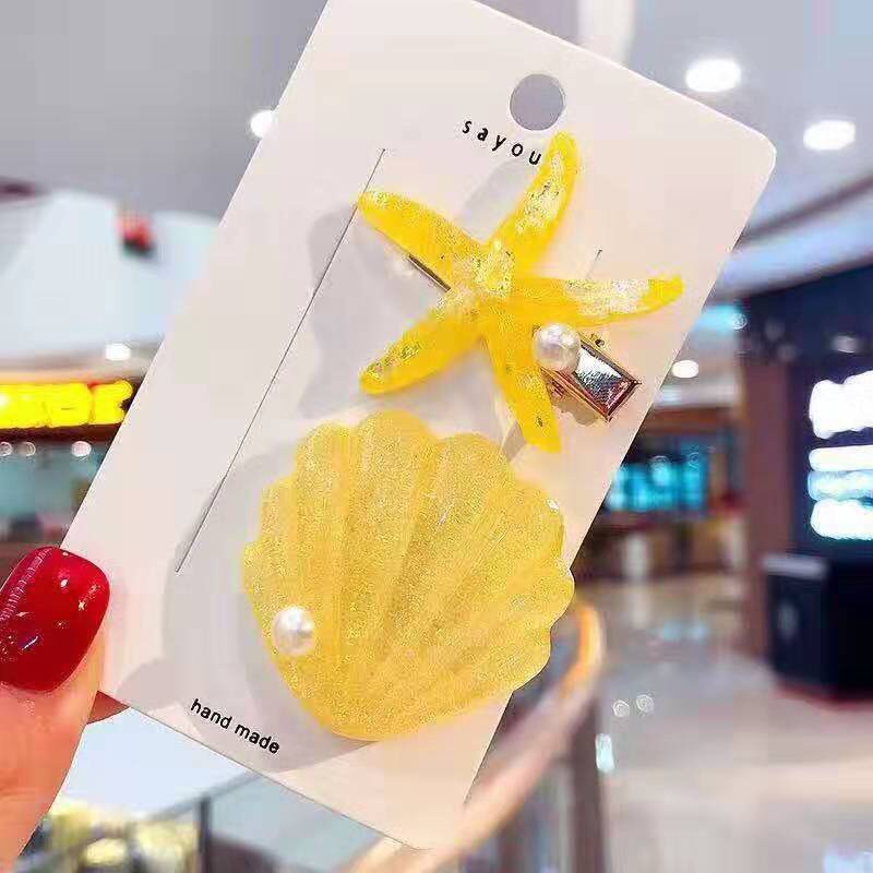 BỘ KẸP TÓC HÌNH SAO BIỂN VÀ KẸP HÌNH VỎ SÒ