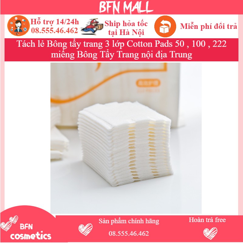 Bông tẩy trang 3 lớp Cotton Pads 222 miếng Bông Tẩy Trang nội địa Trung