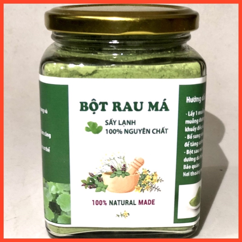 Bột Rau Má Sấy Lạnh Nguyên Chất (400Gr cả lọ) đẹp da, mát gan