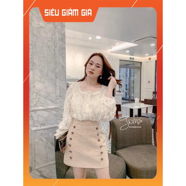 ⚡️Flash Sale⚡️Siêu phẩm áo bèo2 lớp cổ vuông Qc cao cấp