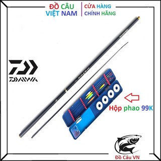 Bộ cần câu tay Daiwa 6H đen hạ nóng đọt , Tặng kèm 1 đọt 8H và phao câu