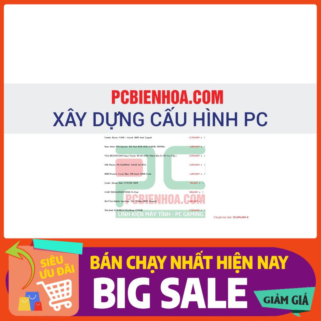 Bộ máy tính Ryzen 5 3600 + B450 + 16G + 512G + 500W + 1660S TẶNG BÀN DI CHUỘT GAMING