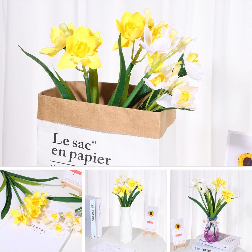 Nhánh 6 Bông Hoa Thủy Tiên Giả Trang Trí Phòng Khách / Tiệc Cưới