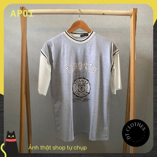 Áo thun UNISEX oversize DT Clothes, áo phông nam nữ màu ghi 2 mảnh ( ảnh thật shop tự chụp )