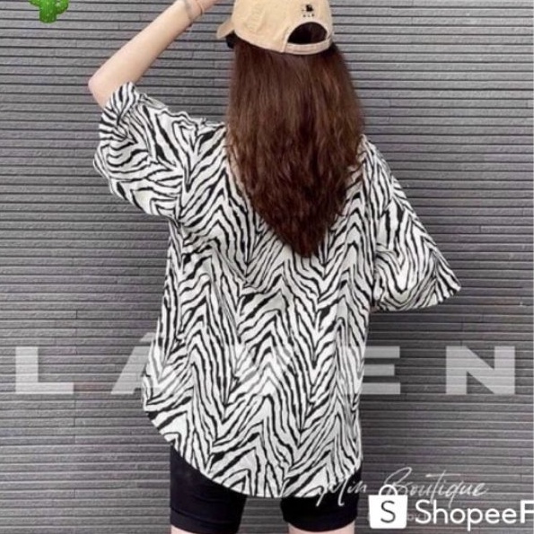 Sơ mi beo tay ngắn và ngựa vằn phôm UNISEX