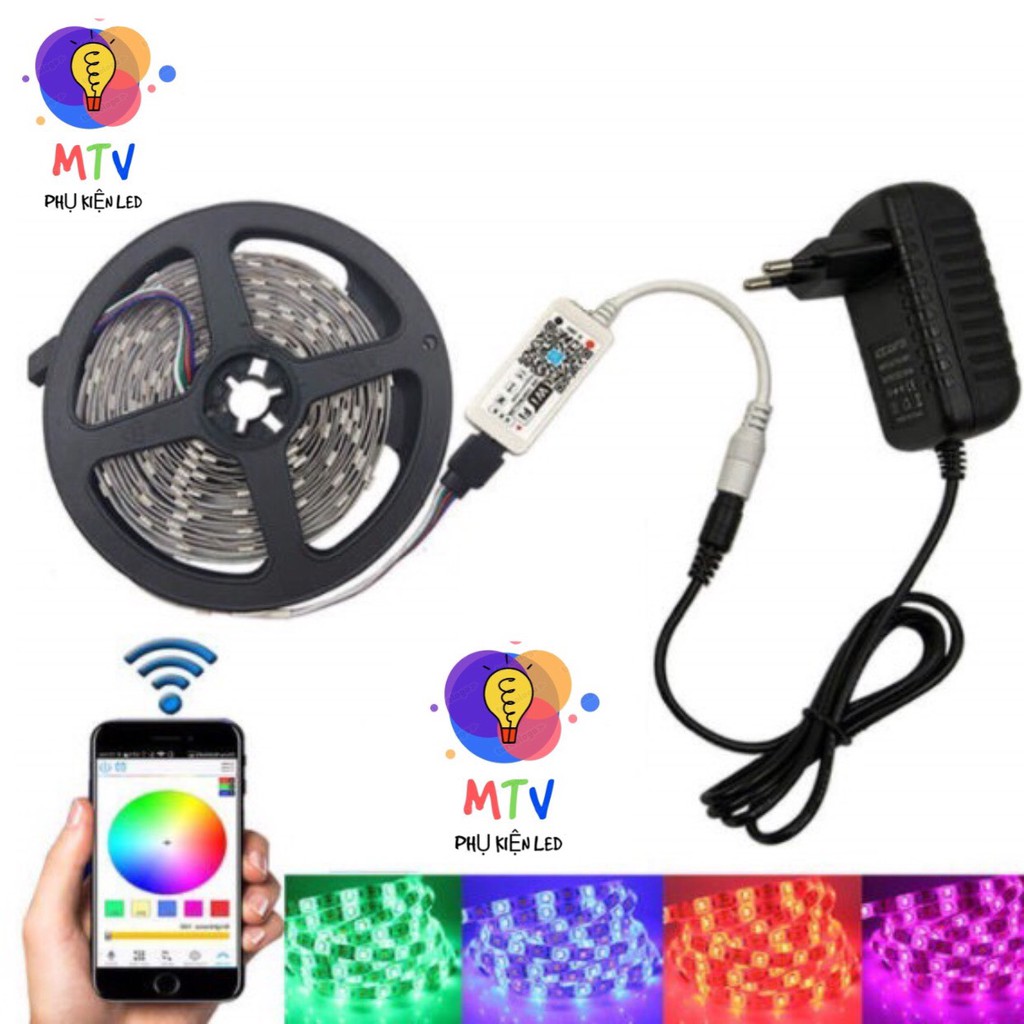 ⭕️Bộ Điều Khiển Đèn LED TIKTOK 5050 RGB Thông Minh Bằng App Kết Nối WIFI❌Nháy Theo Nhạc +Giọng NóiĐổi 16 Triệu Màu