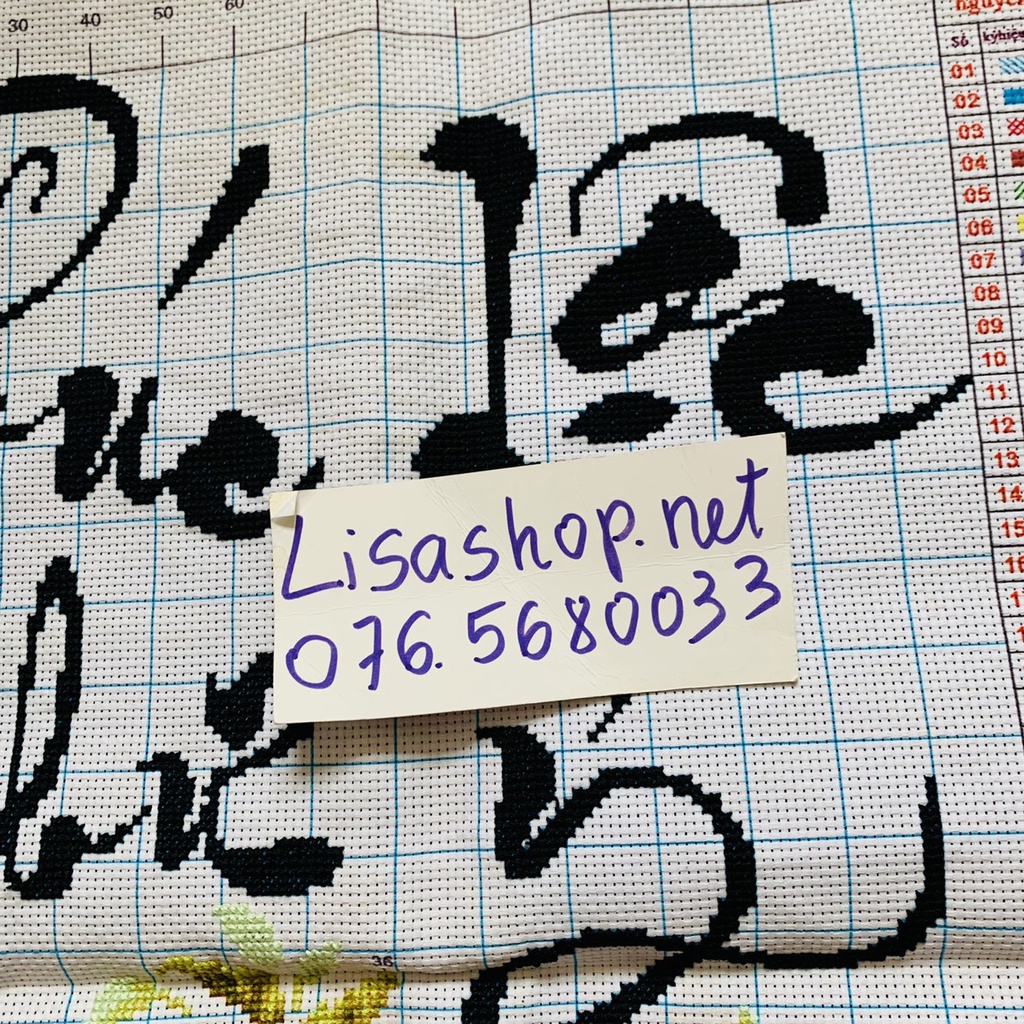 Tranh thêu chữ thập PHÚC LỘC NHƯ Ý đã thành phẩm 62x44cm đã thêu