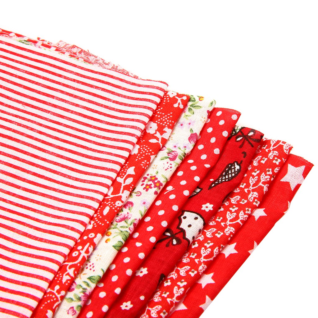 Bộ 7 Tấm Vải 25 * 25cm 100% Cotton Nhiều Màu