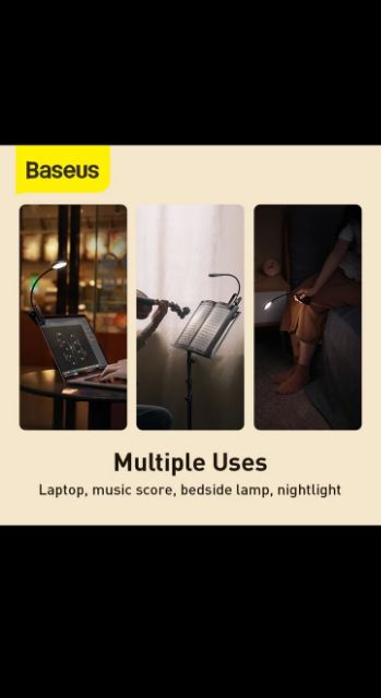 Đèn LED kẹp bàn đọc sách bảo vệ mắt Baseus Mini LED Đèn Ngủ