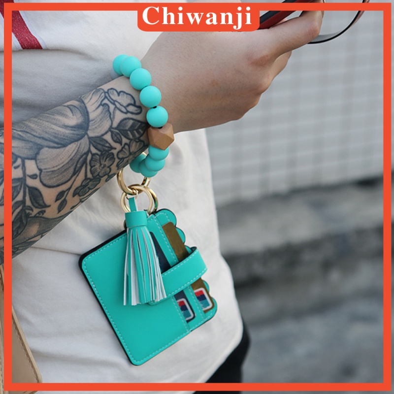 Móc khoá có đính ví đựng thẻ và vòng đeo tay thời trang cho nữ