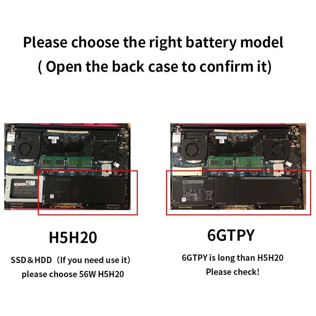 Pin Laptop Dell XPS 15 9560 9570 H5H20 6GTPY