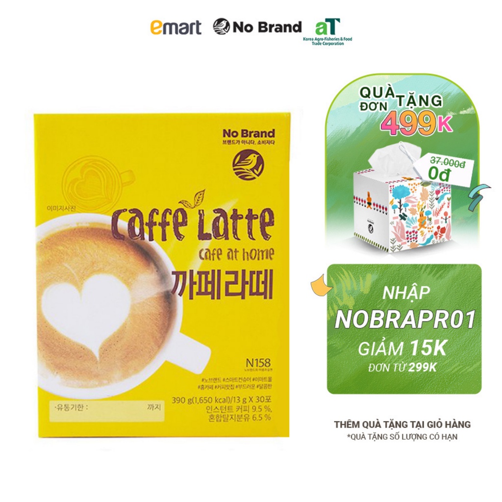 Hộp 30 Gói Cà Phê Hòa Tan Coffee Latte No Brand - Emart VN