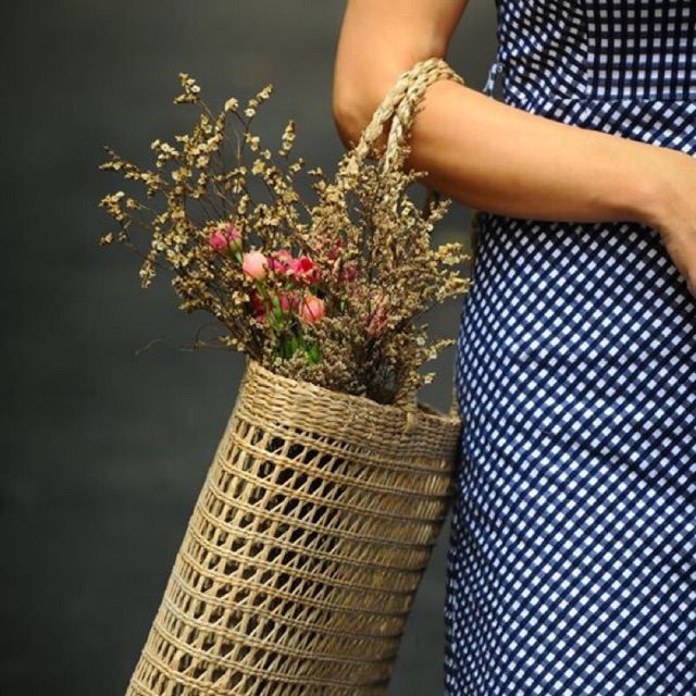 Làn cói vuông đan xiên to 3 băng quai dài