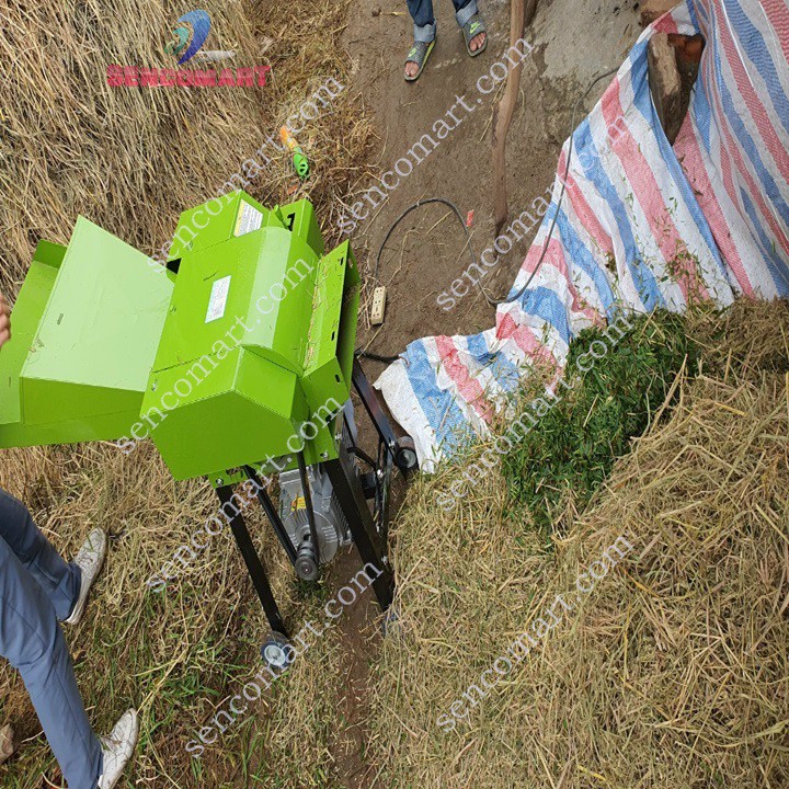 Khung máy băm rơm băm cây mía không motor