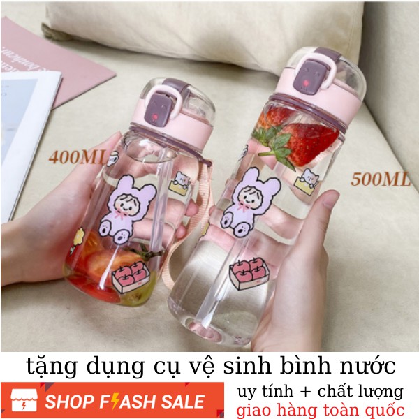 Bình nước 500ML LOẠI DÀY CÓ ÔNG HÚT bình nươc cho bé