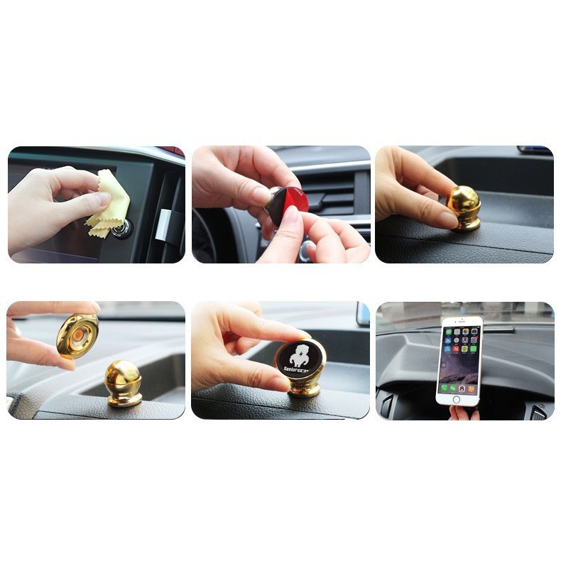 [Giá Sập Sàn] Giá Đỡ Điện Thoại Xoay 360 Độ Hít Nam Châm Gắn Trên Ôtô, Xe Hơi Mạ Vàng 49 | BigBuy360 - bigbuy360.vn