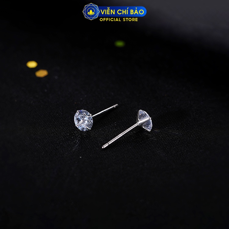 Bông tai bạc nữ nụ đá lấp lánh chất liệu bạc 925 thời trang phụ kiện trang sức nữ Viễn Chí Bảo E028 B000145