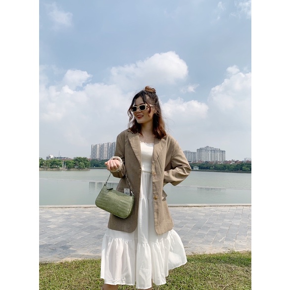 Vét kẻ nhỏ Freesize, dáng rộng (dưới 65kg), Hàng Quảng Châu