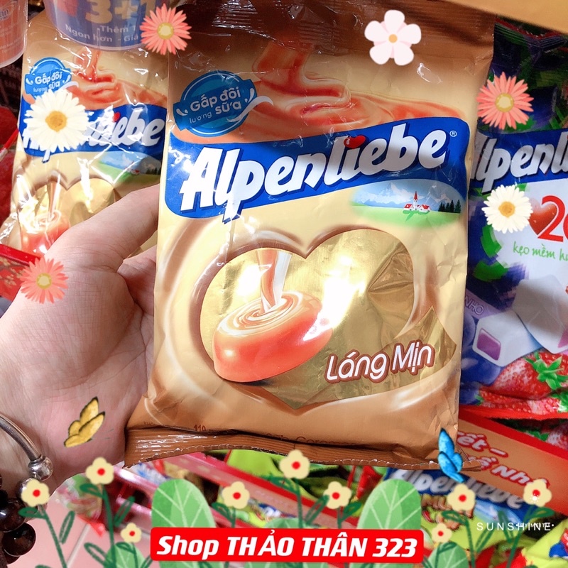 Kẹo Alpenliebe (Vị Sữa Caramen, Vị Dâu Kem, Vị Bạc Hà Nhân Sôcôla)