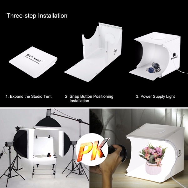 PULUZ Mini Photo Studio 20cm Foldable Light Photo Tent White Portable Lighting Studio Shooting Box