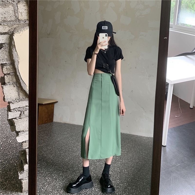 Chân váy chữ A lưng cao phong cách Hàn Quốc dễ phối đồ dành cho nữ