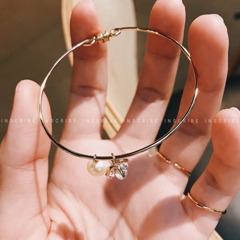 Kiềng tay nữ vàng bọc INS HOPE Bracelet / 14K Gold Filled phối charm cao cấp không phai