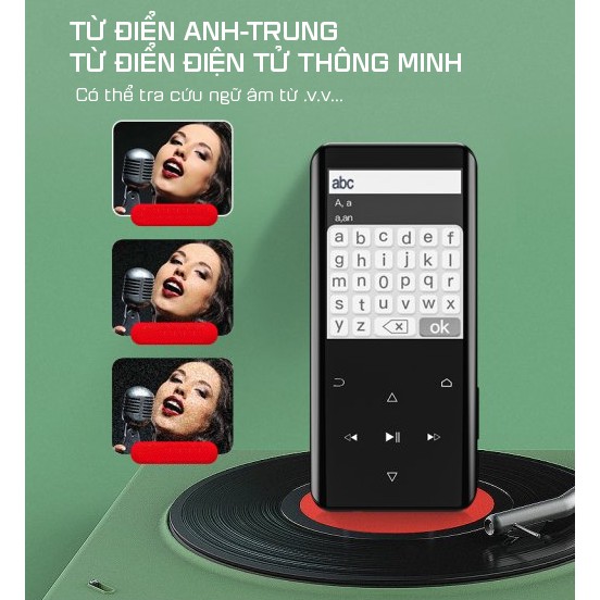 Máy Nghe Nhạc MP3 Màn Hình Cảm Ứng Bluetooth Ruizu D25 Bộ Nhớ Trong 16GB - Hàng Chính Hãng