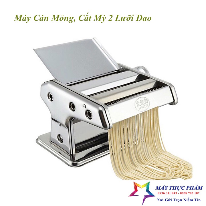 Máy Cán Bột - Máy Cắt Mì 2 Lưỡi Dao