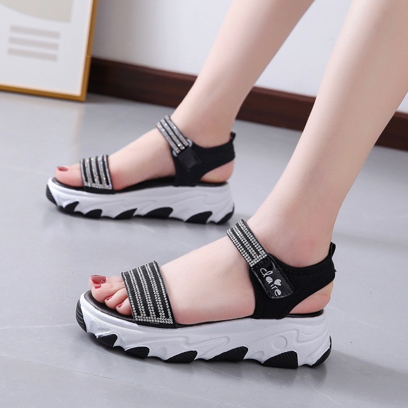 (S125) Sandal nữ quai VIỀN ĐÁ (hàng trần)