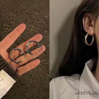 Khuyên tai hình tròn thiết kế dạng xoắn màu sắc tinh tế thời trang cho nữ