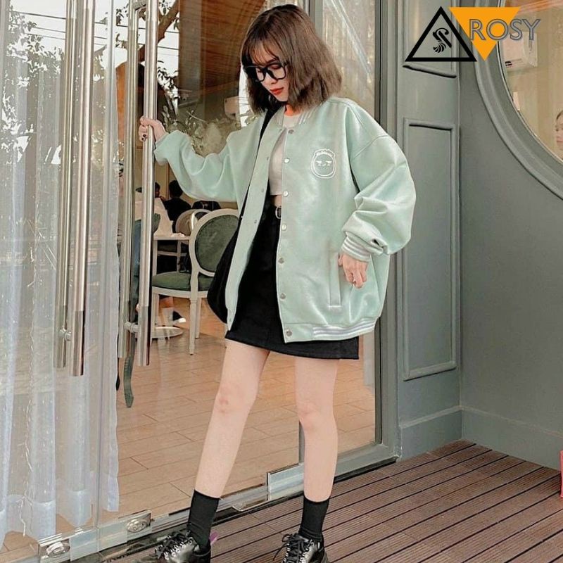 Áo khoác bomber nỉ unisex khóa zip oversize form rộng chất nỉ bông dày dặn nam nữ đều phù hợp