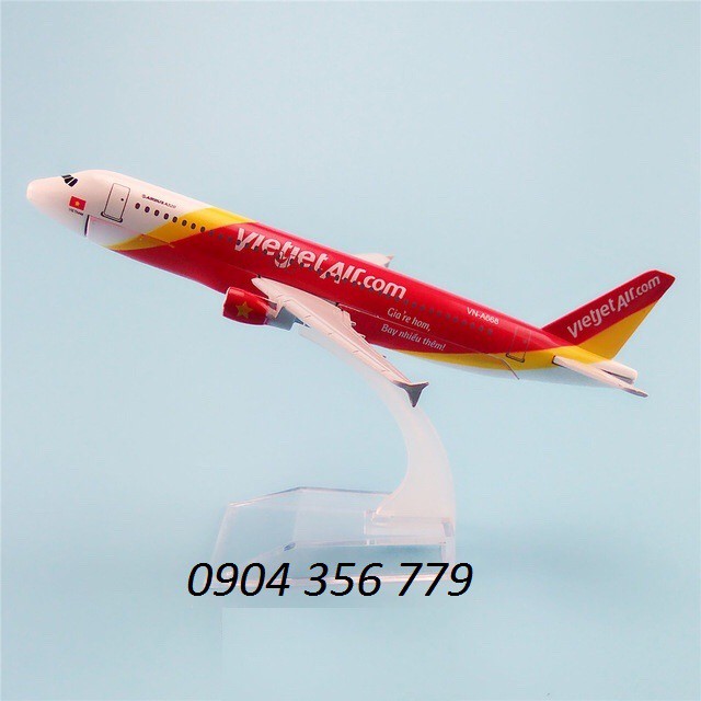 MÔ HÌNH MÁY BAY TĨNH AIRBUS A320 VIETJET AIR 16CM