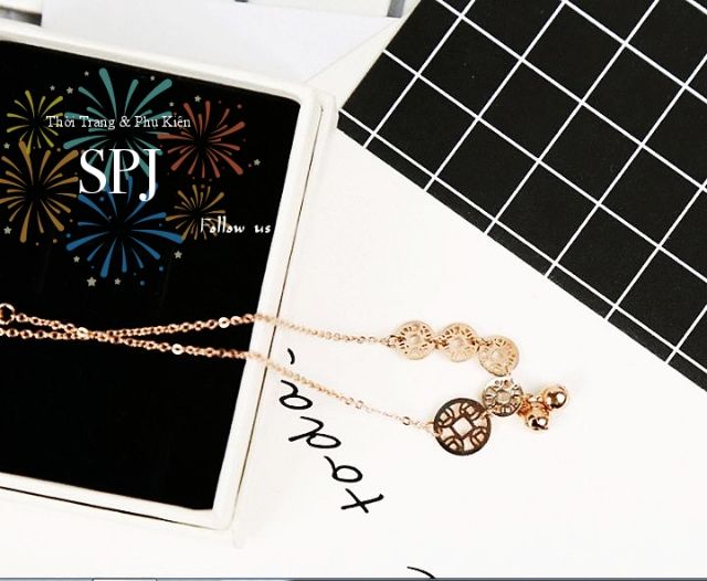 Lắc Chân Titan Đồng Tiền Phối Lục Lạc Chuông | BigBuy360 - bigbuy360.vn