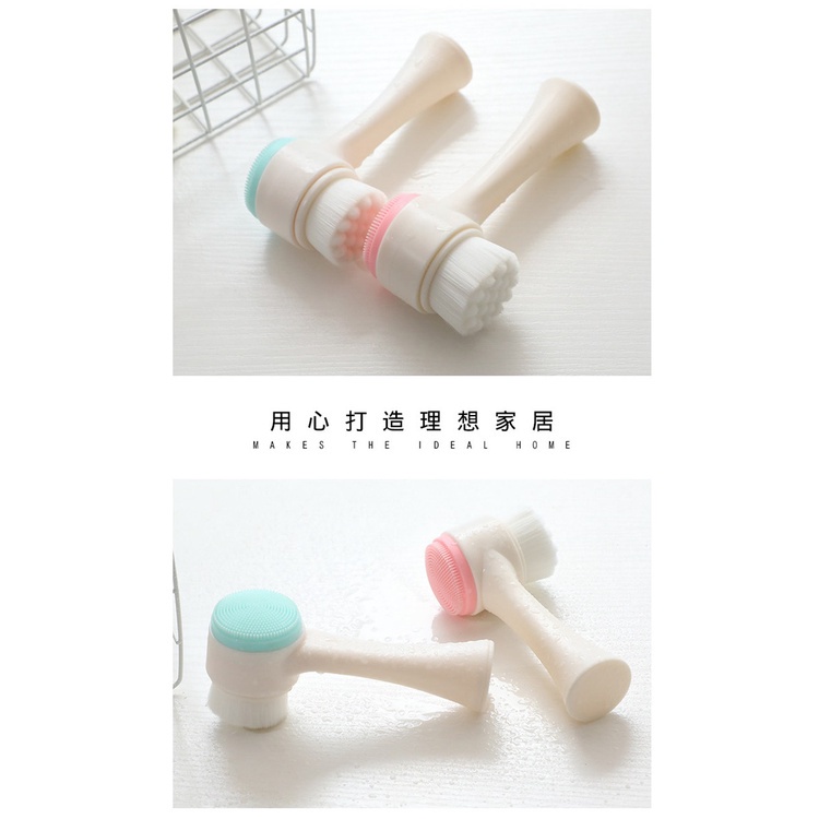 Bàn Chải Rửa Mặt 2 Đầu Silicone