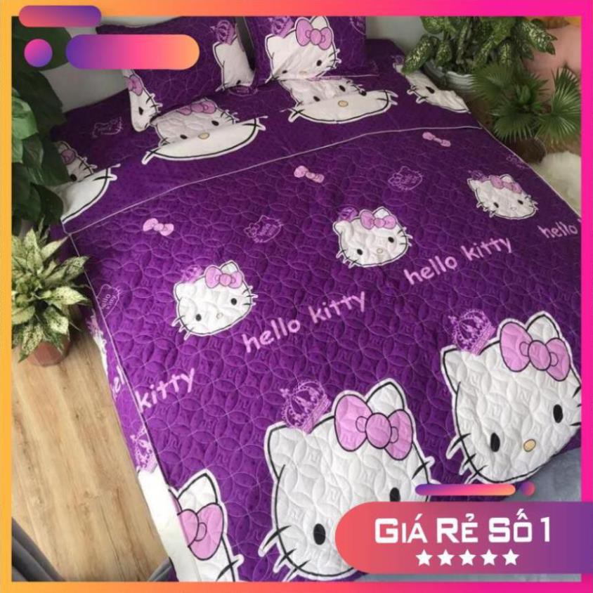 Bộ chăn ra cotton 5 món hello kitty