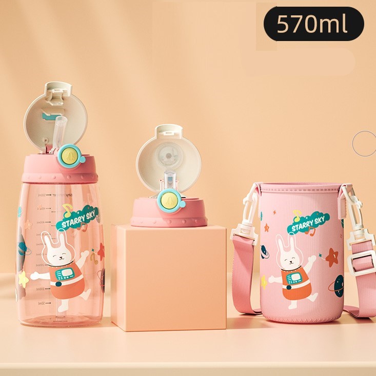 Bình Nước Cho Bé, Nắp Bật Tự Động, Ống Hút Mềm Mại Cao Cấp, Nhập Khẩu Chính Hãng Upstyle Dung Tích 570ML