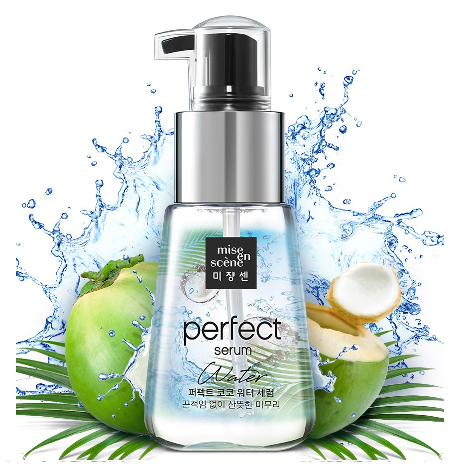 [Màu Trắng] Tinh Chất phục hồi tóc hư tổn Mise En Scene Perfect Serum Coconut Water Edition