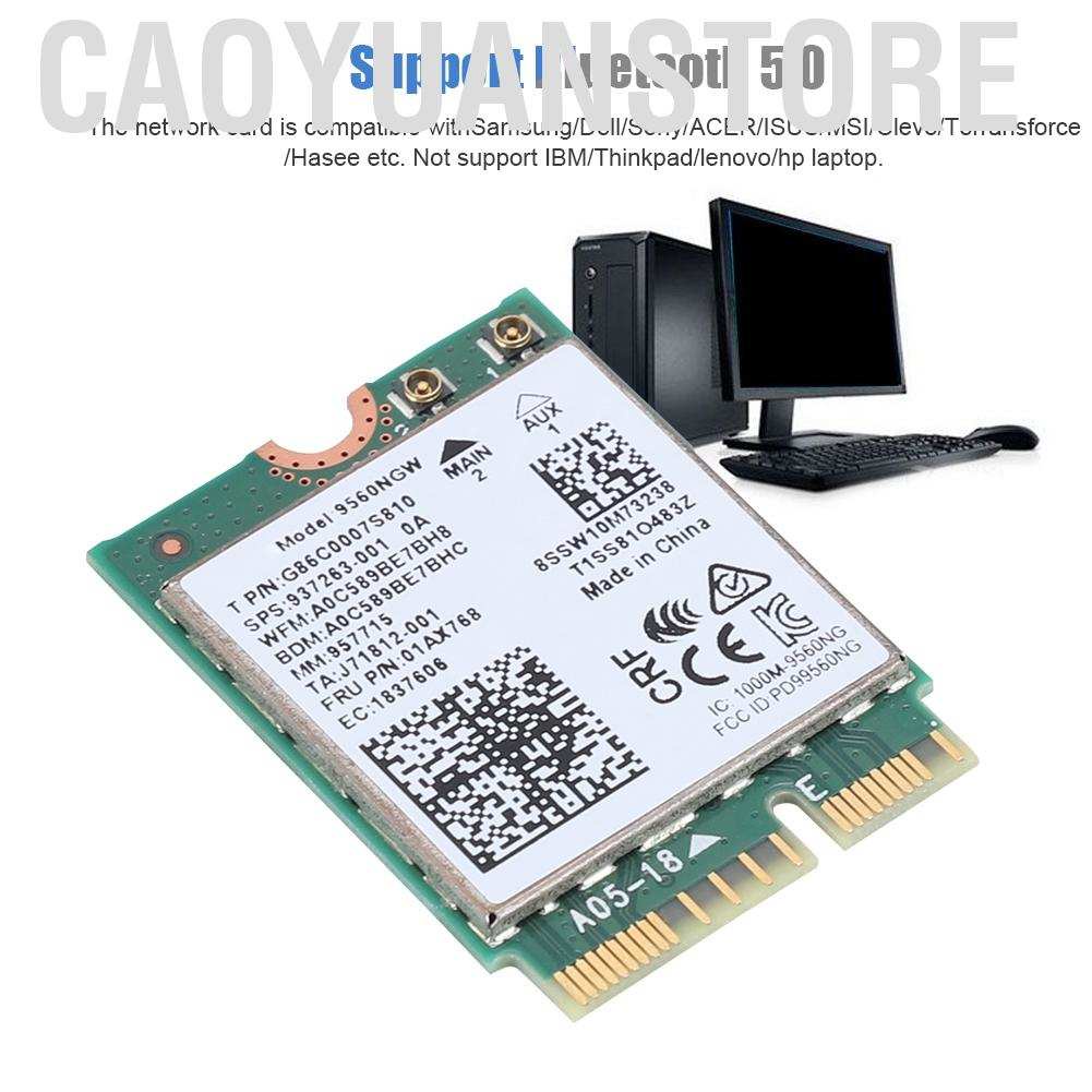 Card Wifi Không Dây Cho Intel 9560ac Ngw 2.4g / 5g Bluetooth 5.0