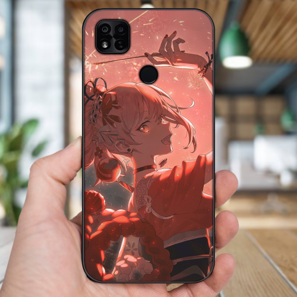 Ốp lưng Xiaomi Redmi 10A viền đen in hình Yoimiya Genshin Impact