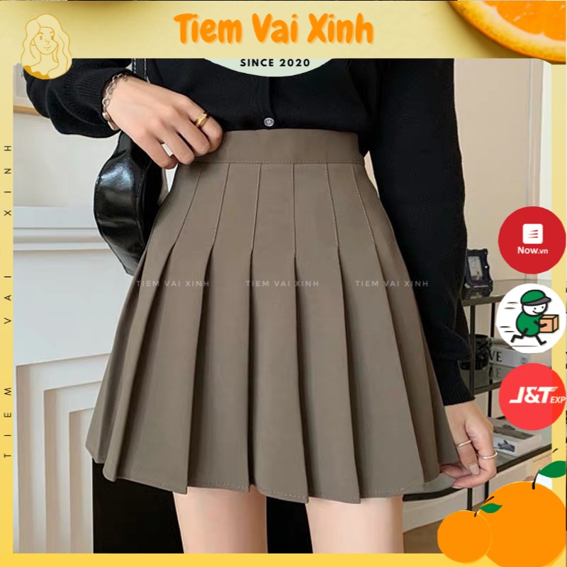 Chân Váy Ngắn Xếp Ly 🍊[FREESHIP]🍊 Chân Váy Chữ A Phong Cách Hàn Quốc - [Tiệm Vải Xinh]