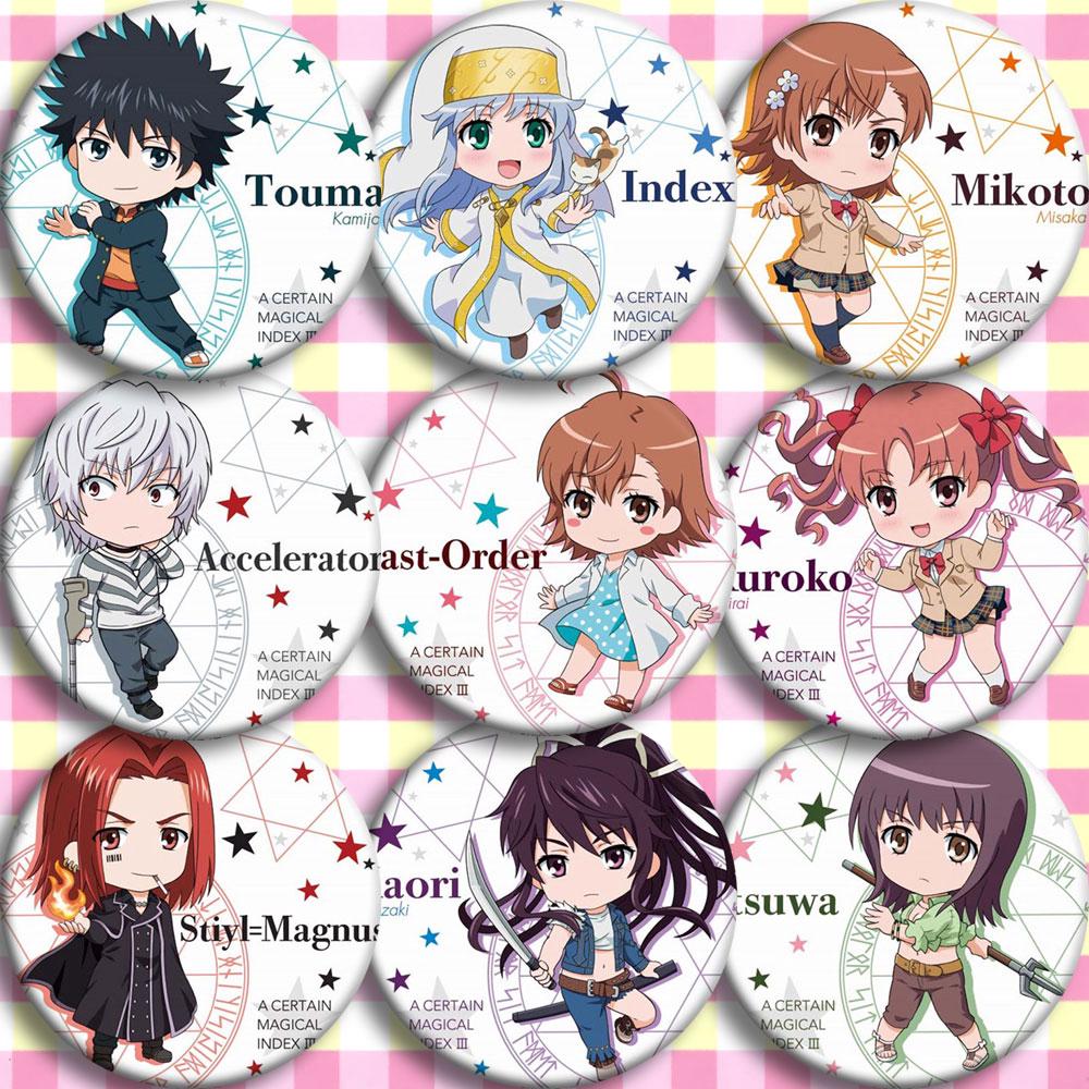 1 móc khóa hình nhân vật hoạt hình Toaru Kagaku 58MM