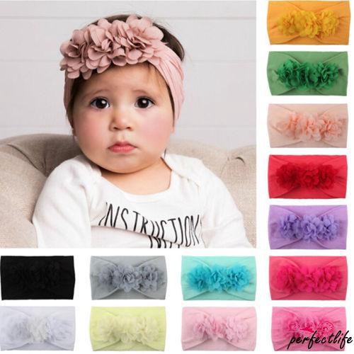 Băng đô Turban nhiều màu phối hoa dễ thương cho bé gái
