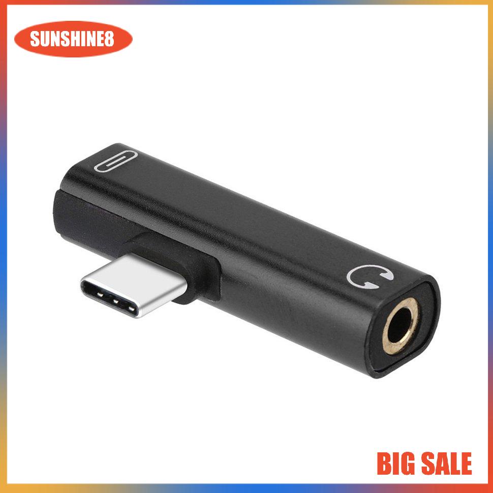 【SUN】Usb C Type C To 3.5Mm Aux Charger Jack Earphone Audio Earphone Adapter