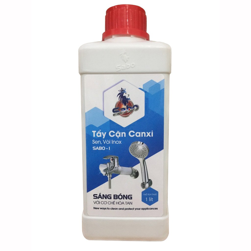 [ Chuyên dụng ] Tẩy cặn canxi , sen vòi inox, trắng sáng như mới Sabo I 1000ml không mùi