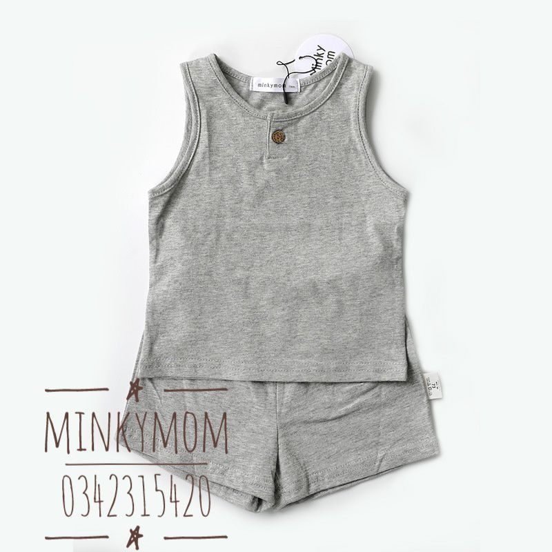 [MINKYMOM QUẢNG CHÂU] BỘ CỘC TAY COTTON KẺ MINKY MOM MỀM MÁT CHO BÉ