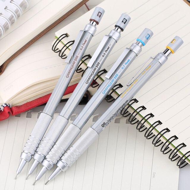 Bút chì kim kỹ thuật cao cấp Pentel Graphgear 500 I Bút vẽ phác thảo đi nét PG513 / PG515 / PG517 cỡ ngòi 0.3/0.5/07mm