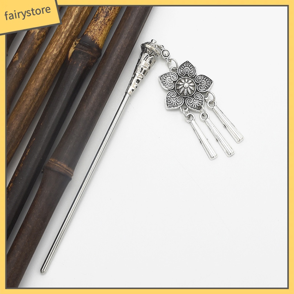 Trâm cài tóc hình hoa phối tua rua kiểu dáng cổ điển cho nữ