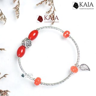 Vòng tay mix charm bạc may mắn nhiều màu - KAIA -550